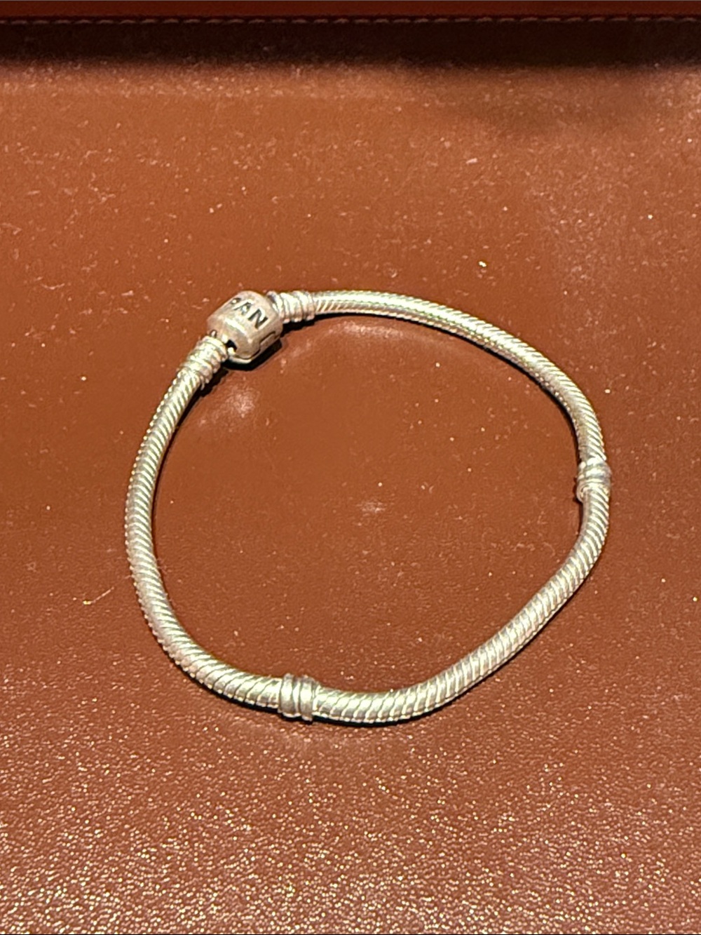 Pandora Moments Barrel Clasp Snake Chain Bracelet in Sterling Silver